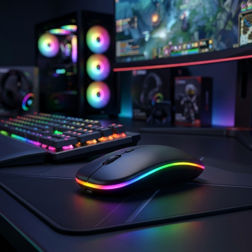 Mouse Sem Fio Silencioso Recarregável USB Design Moderno E Leve