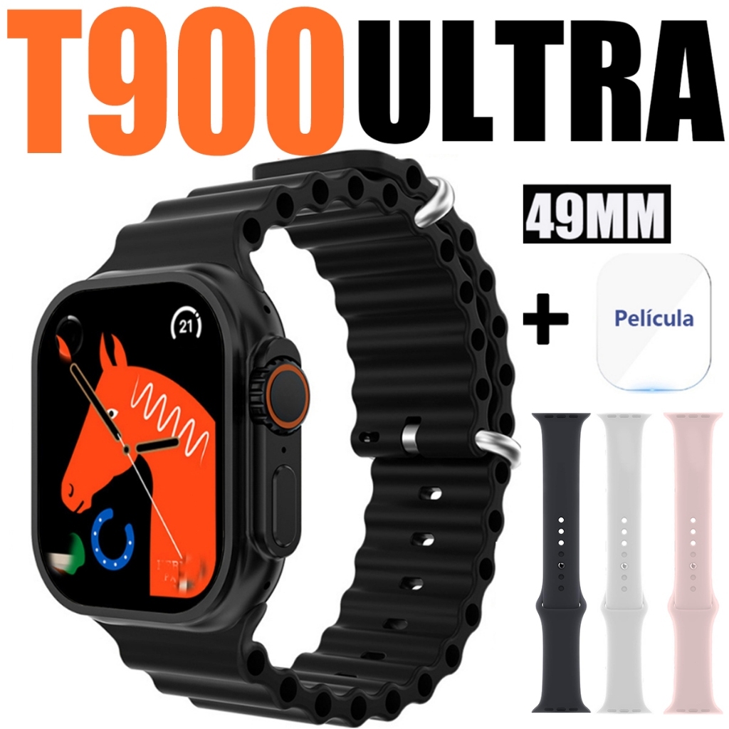 T900 Ultra Smartwatch Relógio Inteligente Prova Bluetooth Monitoramento De Saúde Exercício Contagem NFC