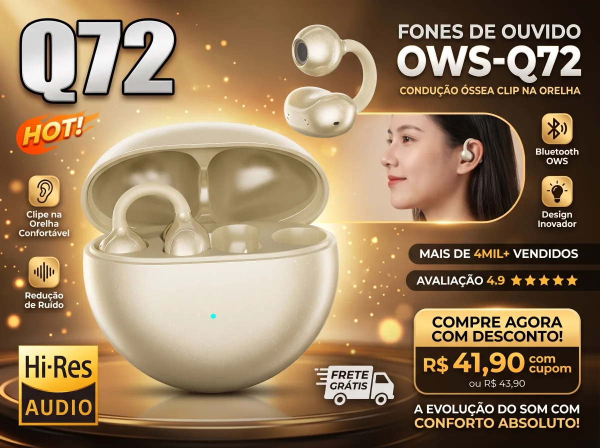 Fone OWS-Q72 Condução Óssea Clipe