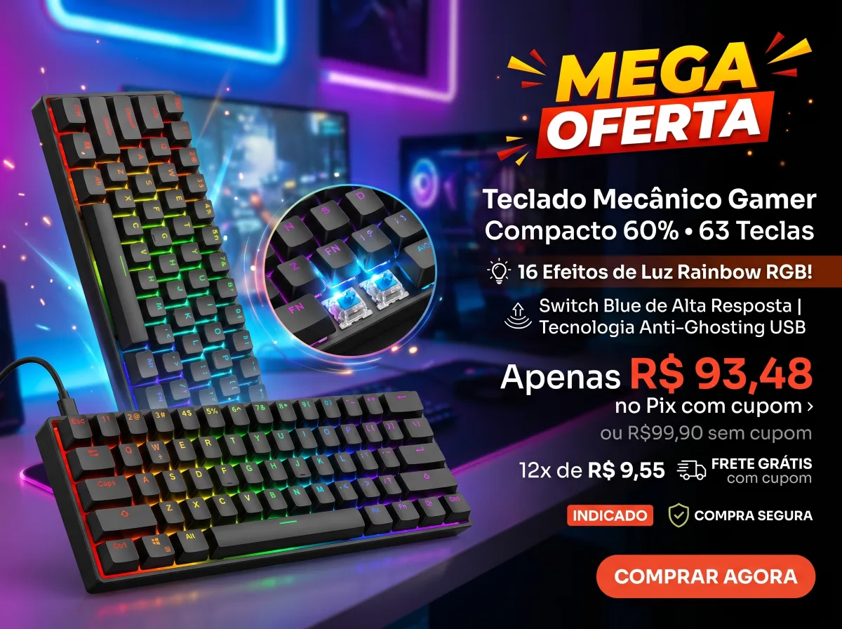 Teclado Mecânico Gamer Titorion 60%