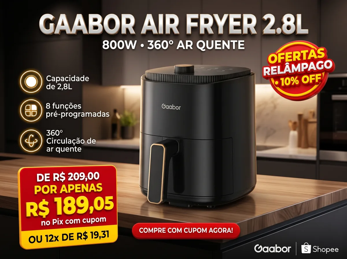 Gaabor Air Fryer 2,8L 800W Timer 60 Min AF-35M02A