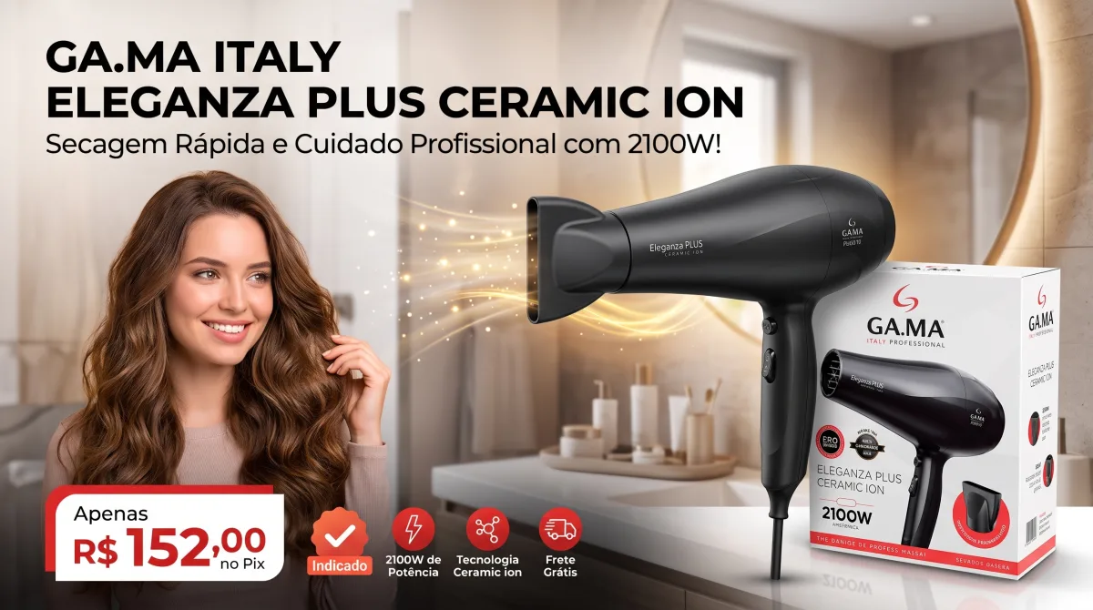 Secador GA.MA Italy Eleganza Plus Ceramic Ion 2100W