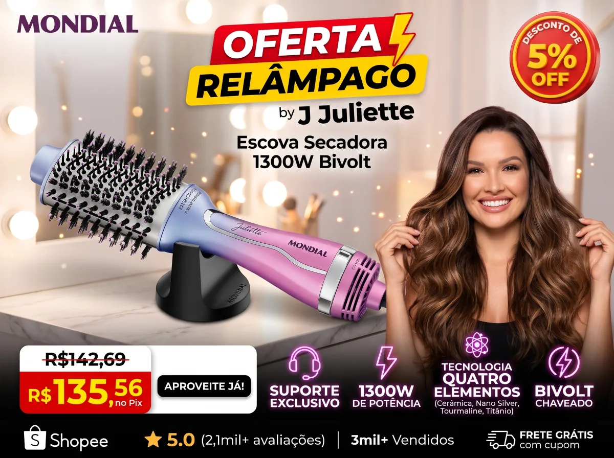 Escova Secadora Mondial By Juliette 1300W Bivolt