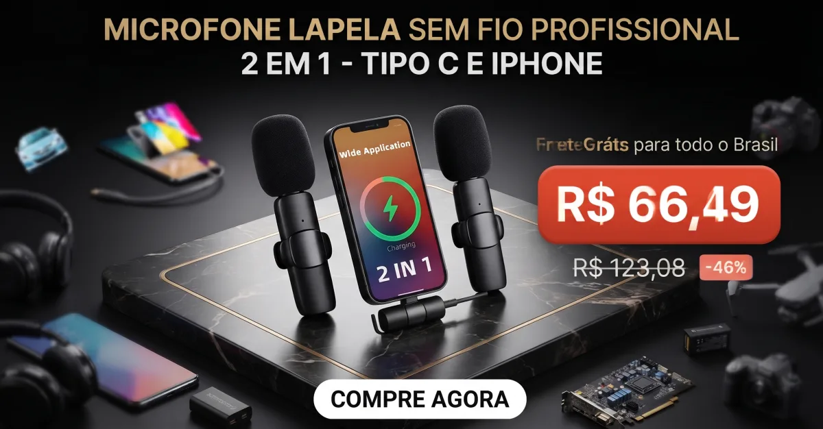 Conjunto 2 Microfones Lapela Tipo C