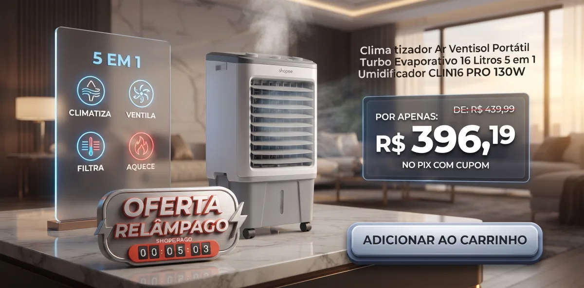 Climatizador Ventisol 16 Litros 5 em 1