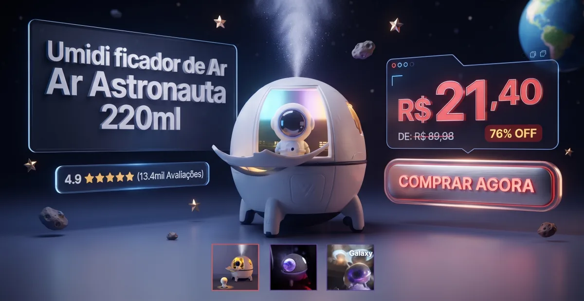 Umidificador de Ar Astronauta 220ml