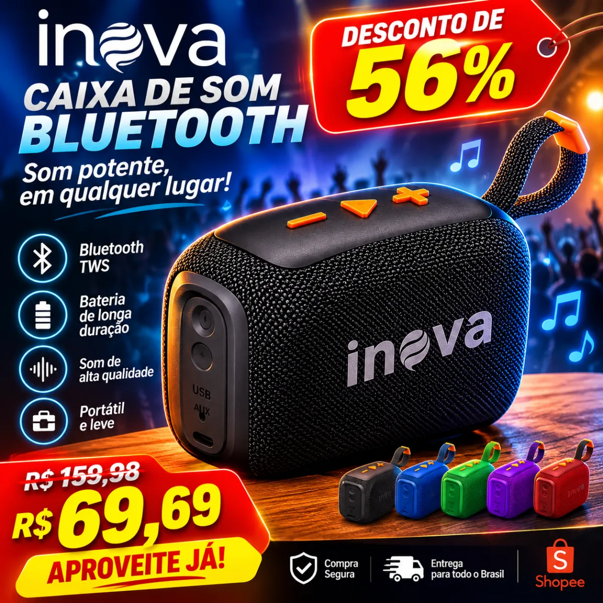Os 5 modelos de caixa de som bluetooth mais bem avaliados em 2026